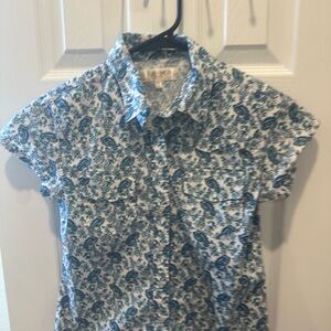 Shyanne Kids Blue Floral Button Down Shirt